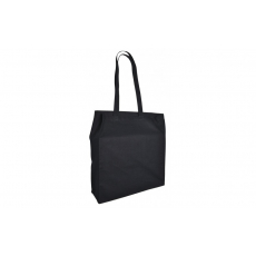 Cotton Bag Lang Hengsel en Souffle Zwart